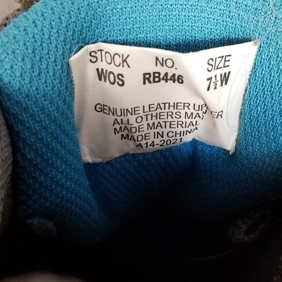 REEBOK Steel Toe Slip and Oil Resisting Leather/Mesh Lace Up Sneaker Gray 7.5W - Picture 9 of 9